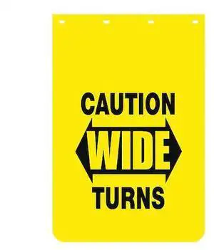 BUYERS PRODUCTS B2430YC Mudflap,Caution Wide Turns,24" x 30",PK2, 2 PK
