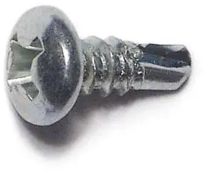 MIDWEST FASTENER 07973 Self-Drilling Screw, #6 x 3/8 in, Zinc Plated Steel Pan