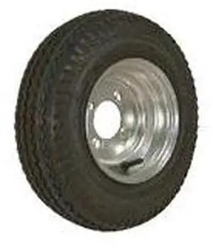 LOADSTAR TIRES 30010 Loadstar Bias Tire & Wheel (Rim) Assembly 480/400-8 4 Hole