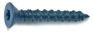 TORQUEMASTER 54255 Masonry Screw, 5/16" Dia., Flat, 2-1/4" L, Steel Blue