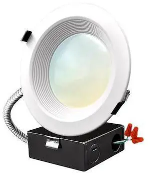 LUXRITE LR23951-1PK 6 Inch Commercial LED Recessed Downlight 3 CCT Selectable