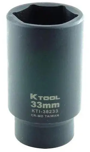 K-TOOL INTERNATIONAL KTI-38233 1/2" Drive Impact Socket black oxide, Deep,6