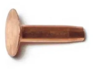 MIDWEST FASTENER 62218 Solid Rivet, Flat Head, #8 Dia., 3/4 in L, Copper Body,