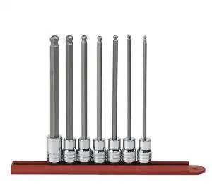 KD TOOLS 80574 3/8" Drive Long Ball Hex Bit Socket Set, SAE, 7 pcs