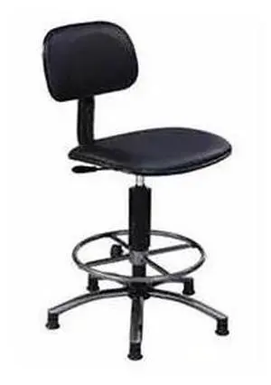 GLOBAL INDUSTRIAL 240145 Vinyl Upholstered Swivel Stool, Black, 21-25H Seat
