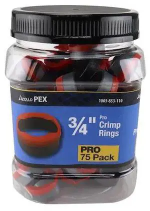 APOLLO APXCR34LTJR 3/4 in. Copper Pro Crimp Ring Jar (75-Pack), 75PK