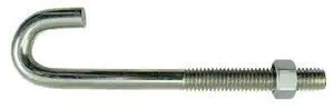MIDWEST FASTENER 52298 3/8" -16 x 5" Zinc Plated Steel Coarse Thread J-Bolt 10PK