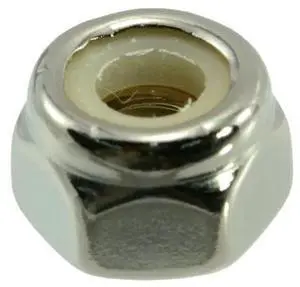 MIDWEST FASTENER 34123 Nylon Insert Lock Nut, 1/4"-20, Steel, Black Chrome, 8 PK