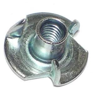 MIDWEST FASTENER 03776 T-Nut, 3 Prongs, #8-32, Steel, Zinc Plated, 100 PK