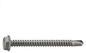 MIDWEST FASTENER 53273 Self-Drilling Screw, #10 x 2 in, Plain Stainless Steel