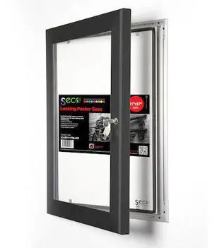 SECO LCASE1117BLACK Locking Poster Case, 11" x 17", Black