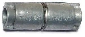 MIDWEST FASTENER 09035 Double Lag Shield, 1/4" Dia, Steel Zinc Plated, 100 PK