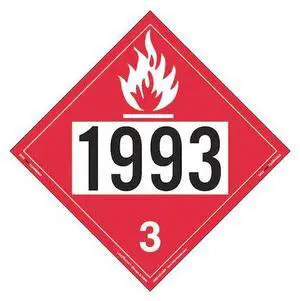 LABELMASTER ZRV21993 Flammable Liquid Placard,1993,PK25