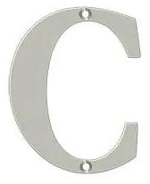 DELTANA RL4C-15 Residential Letter C Satin Nickel 4"