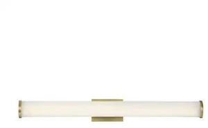 NUVO 62/1593 Lena LED Vanity - Brushed Brass with Striped Lens NUVO 62/1593 Lena LED Vanity - Brushed Brass with Striped Lens