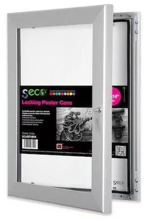 SECO LOCKINGCASE1824SV Locking Poster Case, 18" x 24", Silver