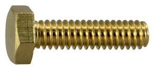 MIDWEST FASTENER 38743 1/4"-20 Hex Head Cap Screw, Brass, 1 in L, 8 PK