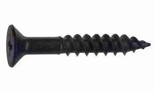MIDWEST FASTENER 02645 Wood Screw, #10, 1-1/4 in, Black Phosphate Steel Flat