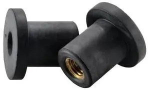 MIDWEST FASTENER 64554 Rivet Nut, 3/8"-16 Thread Size, 1 in L, Rubber, 3 PK