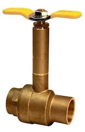 EVERFLOW 53341-NL SWT Ball Valve, Long Bonnet with T-Handle, Brass 3/4"