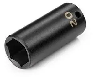 TEKTON SID13120 3/8 Inch Drive x 20 mm Deep 6-Point Impact Socket