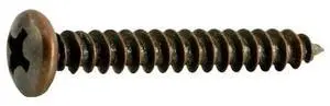 MIDWEST FASTENER 35944 Sheet Metal Screw, #6 x 1 in, Bronze Plated Steel Pan
