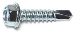 MIDWEST FASTENER 07968 Self-Drilling Screw, #12 x 1 in, Zinc Plated Steel