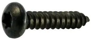 MIDWEST FASTENER 36902 Sheet Metal Screw, #12 x 1 in, Black Steel Pan Head Torx