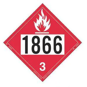 LABELMASTER ZEZ21866 Flammable Liquid Placard 1866,PK25