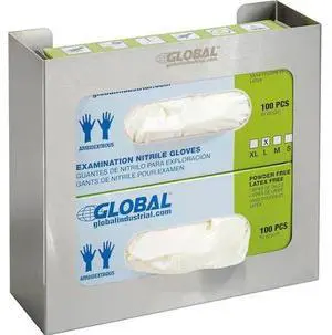 GLOBAL INDUSTRIAL 436949 Double Stainless Steel Glove Box Holder, 11W x 3-3/4D