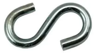 MIDWEST FASTENER 52414 1/4" x 5/8" x 2-1/4" Zinc Plated Steel S Hooks 25PK