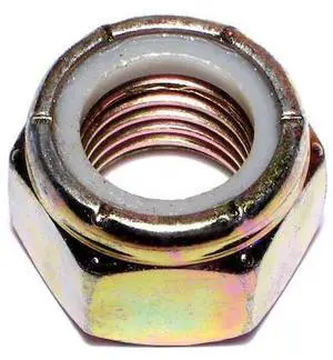 MIDWEST FASTENER 08214 Nylon Insert Lock Nut, 1"-8, Steel, Grade 8, Yellow