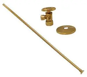 JONES STEPHENS S10371 Polished Brass 3/8" x 20" Closet Supply and 3/8" x 5/8"