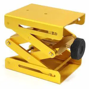 GLOBE SCIENTIFIC 450000LG Lab Jack,Hvy Duty,Metal,Large,Yellow,Base: