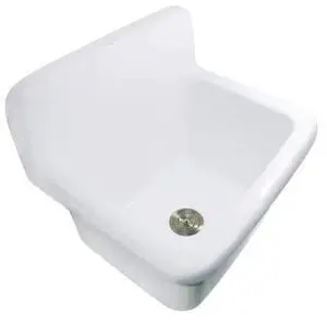 KINGSTON BRASS GPKWS221820 22 Ceramic Wall Mount Single Bowl Utility Sink, White