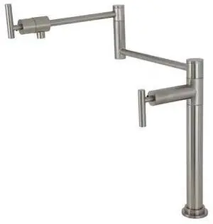 KINGSTON BRASS KS4708CML Deck Mount Pot Filler, Brushed Nickel