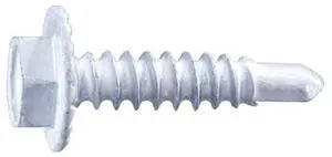 MIDWEST FASTENER 54478 Self-Drilling Screw, #8 x 3/4 in, White Ruspert Steel