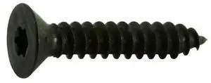 MIDWEST FASTENER 36932 Sheet Metal Screw, #10 x 1 in, Black Steel Flat Head