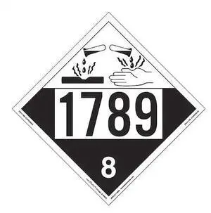 LABELMASTER ZRV41789 Corrosive Placard,UN 1789,PK25