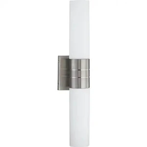 NUVO 62/2936 Link 2-Light (Vertical) LED Tube Wall Sconce with White Glass NUVO 62/2936 Link 2-Light (Vertical) LED Tube Wall Sconce with White Glass