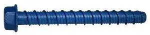 TORQUEMASTER 53252 Masonry Screw, 1/2" Dia., Hex, 5 in L, Steel Blue Ruspert,