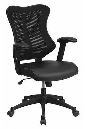 Flash Furniture Kale Ergonomic LeatherSoft/Mesh Swivel High Back Executive Office Chair Black (BLZP806BKLEA)