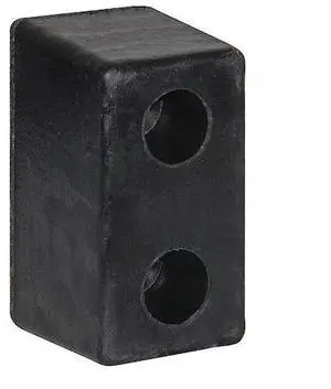 BUYERS PRODUCTS B6000L Molded Rubber Bumper - 3-1/2 x 3-1/2 x 6 Inch Tall - Set