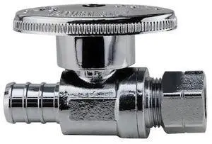 APOLLO APXVS1238C20JR 1/2 in. PEX Barb x 3/8 in. Compression Brass Quarter-Turn