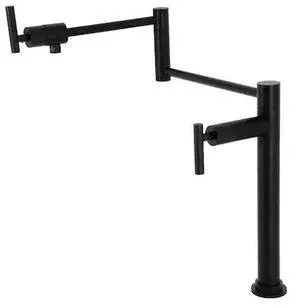 KINGSTON BRASS KS4700CML Deck Mount Pot Filler, Matte Black