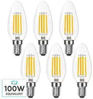 LUXRITE LR21638-6PK B11 LED Bulbs 7W (100W Equivalent) 800LM 5000K Bright White
