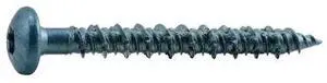 TORQUEMASTER 52447 Masonry Screw, 1/4" Dia., Pan, 2-1/4" L, Steel Blue Ruspert,