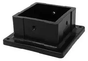 NUVO IRON PPA4X4B MULTI-PURPOSE BLACK 4in x 4in PLASTIC POST BASE ANCHOR