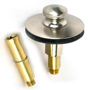 WATCO 38516-BN Push Pull Bath Stopper w-3/8 in. to 5/16 in. P, Adapter, Brushed