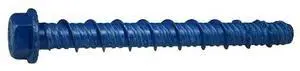 MIDWEST FASTENER 55014 Masonry Screw, 3/8" Dia., Hex, 4" L, Steel Blue Ruspert,